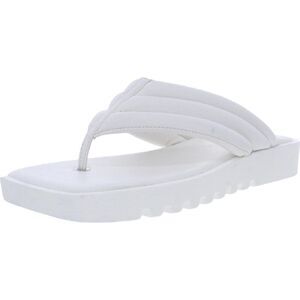Steve Madden Boost size 9.5 white Faux Leather Square Toe Flip-Flops